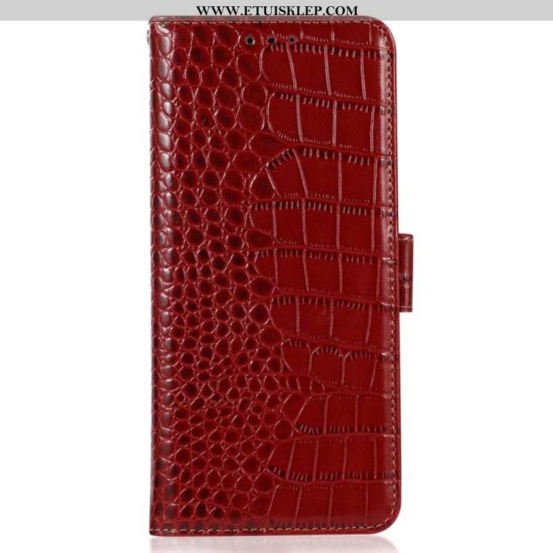 Etui Folio do Honor Magic 5 Lite Rfid W Stylu Krokodyla